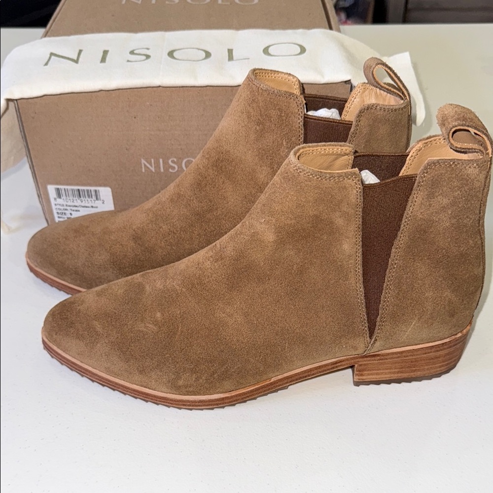 Nisolo Tan Suede Ankle Boots